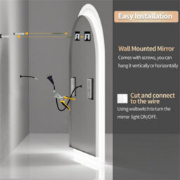 Luvodi 60X90Cm Illuminated Bluetooth Led Bathroom Mirror Dimmable Backlit, Demister, Wall Switch Or Plug-In - thumbnail 6