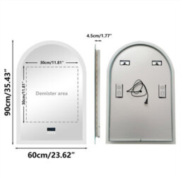 Luvodi 60X90Cm Illuminated Bluetooth Led Bathroom Mirror Dimmable Backlit, Demister, Wall Switch Or Plug-In - thumbnail 2