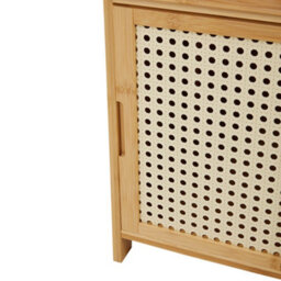 Thehotsale Wooden Nightstand Storage Cabinet With Sliding Door Natural - thumbnail 7
