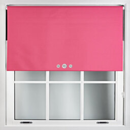 Furnished Triple Eyelets Blackout Window Blinds Free Cut Service - Fuchsia Pink (W)90Cm X (L)210Cm