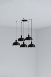 Luminosa Lighting Luminosa Tatawin Medium Cluster Pendant Ceiling Light , Gloss Black 5X E27