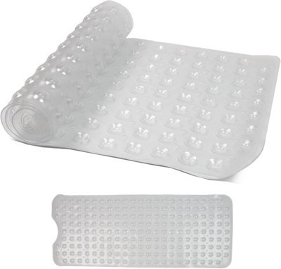 Divchi Shower Bath Mat Non Slip Anti Mould & Mildew With Strong Suction Cups Grip And Drain Holes Clear 40X100Cm - image 1