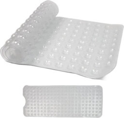Divchi Shower Bath Mat Non Slip Anti Mould & Mildew With Strong Suction Cups Grip And Drain Holes Clear 40X100Cm - thumbnail 1