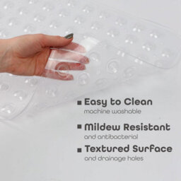 Divchi Shower Bath Mat Non Slip Anti Mould & Mildew With Strong Suction Cups Grip And Drain Holes Clear 40X100Cm - thumbnail 4