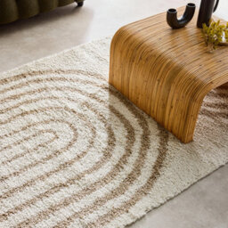 Sweeek - Shaggy Indoor Rug Chris, Geometric Rainbow Pattern, Beige, Long Pile, 160 X 230 Cm - thumbnail 1