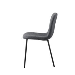 MCC Direct Set Of 4 Teddy Faux Fur Stitched Design Dining Chairs Dark Grey Bella By Mcc - thumbnail 3