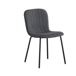 MCC Direct Set Of 4 Teddy Faux Fur Stitched Design Dining Chairs Dark Grey Bella By Mcc - thumbnail 5