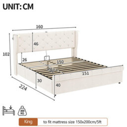Matteo Modern Wooden Bed Frame - Natural Finish - Easy Home Assembly For Uk Diy - thumbnail 9