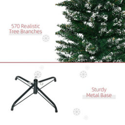 Homcom 6Ft Artificial Snow Dipped Christmas Tree Home Indoor Decoration Green - thumbnail 7