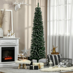 Homcom 6Ft Artificial Snow Dipped Christmas Tree Home Indoor Decoration Green - thumbnail 8