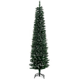 Homcom 6Ft Artificial Snow Dipped Christmas Tree Home Indoor Decoration Green - thumbnail 2
