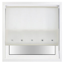Trimmable Daylight Roller Blind With Square Eyelets And Metal Fittings By Furnished - Cream (W)240Cm X (L)210Cm - thumbnail 2