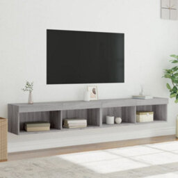 Berkfield Durable Tv Cabinets With Led Lights 2 Pcs Grey Sonoma 100X30X30 Cm - thumbnail 5