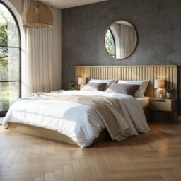 Solace+Co Taylor Hotel Ottoman Bed With Side Tables Light Wood Kingsize - thumbnail 1