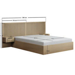 Solace+Co Taylor Hotel Ottoman Bed With Side Tables Light Wood Kingsize - thumbnail 6