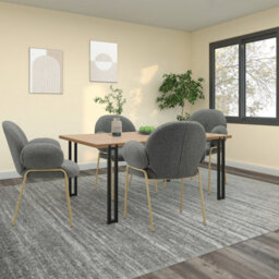 Dorel Dining Chair Set Of 2 In Teddy Fabric Dark Grey - thumbnail 2