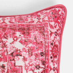 Ohs 2 X Vintage Print Matte Velvet Cushion Covers Home Décor - Hot Pink - thumbnail 6