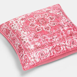 Ohs 2 X Vintage Print Matte Velvet Cushion Covers Home Décor - Hot Pink - thumbnail 5