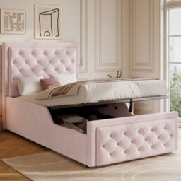 Single Upholstered Hydraulic Storage Bed With Headboard And Large Storage Space - thumbnail 1