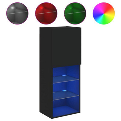 Berkfield Durable Tv Cabinet With Led Lights Black 40.5X30X102 Cm - image 1