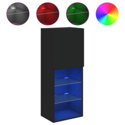 Berkfield Durable Tv Cabinet With Led Lights Black 40.5X30X102 Cm - thumbnail 1