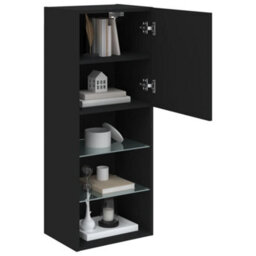 Berkfield Durable Tv Cabinet With Led Lights Black 40.5X30X102 Cm - thumbnail 6
