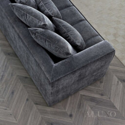 Aluxo Gramercy Modern Boucle Right Hand Corner Sofa L Steel Mermaid Velvet Grey Medium - thumbnail 2
