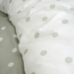 Catherine Lansfield Brushed Polka Dot Green Duvet Cover Set Double Bedding Set - thumbnail 4