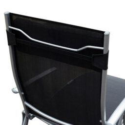Outsunny Sun Lounger Recliner W/ Pillow Foldable 7 Levels Textilene Black - thumbnail 9