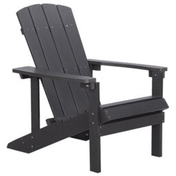 Beliani Garden Chair Adirondack With Footstool Dark Grey - thumbnail 4
