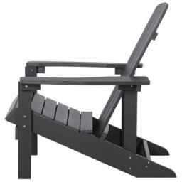 Beliani Garden Chair Adirondack With Footstool Dark Grey - thumbnail 6