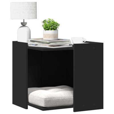 Walplus Black Cat Litter Box Enclosure 53X53X51 Cm Engineered Wood - image 1