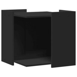 Walplus Black Cat Litter Box Enclosure 53X53X51 Cm Engineered Wood - thumbnail 2