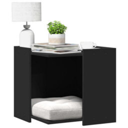 Walplus Black Cat Litter Box Enclosure 53X53X51 Cm Engineered Wood - thumbnail 1