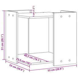Walplus Black Cat Litter Box Enclosure 53X53X51 Cm Engineered Wood - thumbnail 9