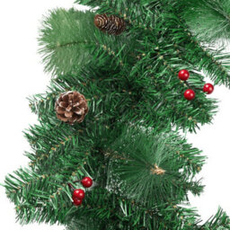 Tectake Christmas Garland - Artificial With Pine Cones And Berries, 2.7 M - Red/green - thumbnail 3