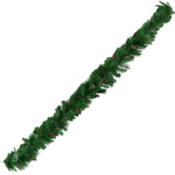 Tectake Christmas Garland - Artificial With Pine Cones And Berries, 2.7 M - Red/green - thumbnail 2