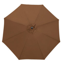Sundaze 2.7M Coffee Round Garden Parasol Umbrella Patio Sun Shade Canopy Crank Tilt With Base - thumbnail 4