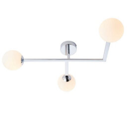 Luminosa Lighting Luminosa Riomaggiore Bathroom 3 Light Ceiling Semi Flush Chrome Plate & Matt Opal Glass Ip44