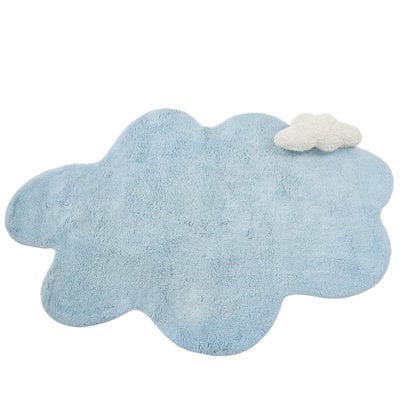 Beliani Kids Rug Hodka Light Blue 80 X 120 Cm Cotton With Cushion - image 1