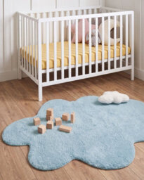 Beliani Kids Rug Hodka  Light Blue 80 X 120 Cm Cotton With Cushion - thumbnail 2