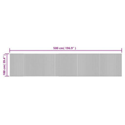 Berkfield Rug Rectangular Dark Brown 100X500 Cm Bamboo - thumbnail 8