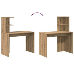 Berkfield Artisan Oak Writing Desk Artisan Oak Mdf With Oak Veneer Medium - thumbnail 8