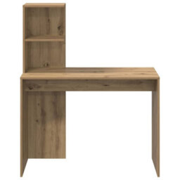 Berkfield Artisan Oak Writing Desk Artisan Oak Mdf With Oak Veneer Medium - thumbnail 4