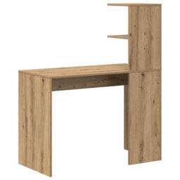 Berkfield Artisan Oak Writing Desk Artisan Oak Mdf With Oak Veneer Medium - thumbnail 6
