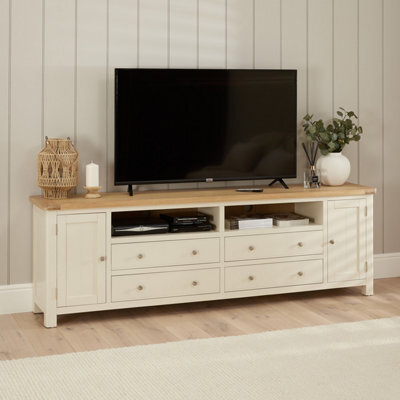 The Furniture Market Marbury Cream Painted Xxl Widescreen Tv Unit Stand Up To 100 Tv Size - image 1