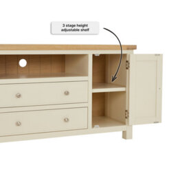 The Furniture Market Marbury Cream Painted Xxl Widescreen Tv Unit Stand Up To 100 Tv Size - thumbnail 5