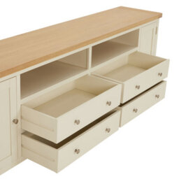 The Furniture Market Marbury Cream Painted Xxl Widescreen Tv Unit Stand Up To 100 Tv Size - thumbnail 4
