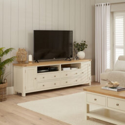 The Furniture Market Marbury Cream Painted Xxl Widescreen Tv Unit Stand Up To 100 Tv Size - thumbnail 3