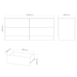 Trent 4 Drawer Bed Box In Mushroom & Mushroom Matt (Ready Assembled) - thumbnail 2